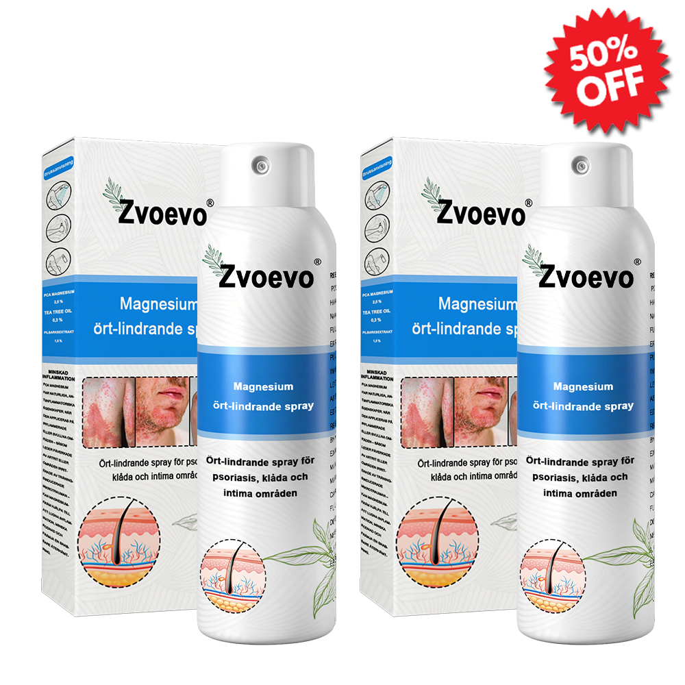 ✅Officiell butik: Zvoevo® Magnesium Herbal Psoriasis Spray ChatGPT said: (Lindrar psoriasis och eksem, förbättrar bakteriella infektioner i genitalområdet, behandlar akne och vårtor, lindrar ledvärk och neuropatisk smärta)