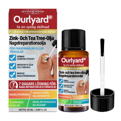 ✅ Tillverkad och skickad från Sverige | Ourlyard® Zink- Och Tea Tree Olja Nagelreparationsolja (Omfattande reparation, kraftfull behandling för alla nagelbesvär) 🍀