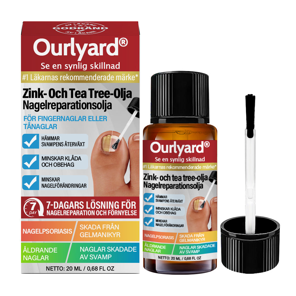 ✅ Tillverkad och skickad från Sverige | Ourlyard® Zink- Och Tea Tree Olja Nagelreparationsolja (Omfattande reparation, kraftfull behandling för alla nagelbesvär) 🍀