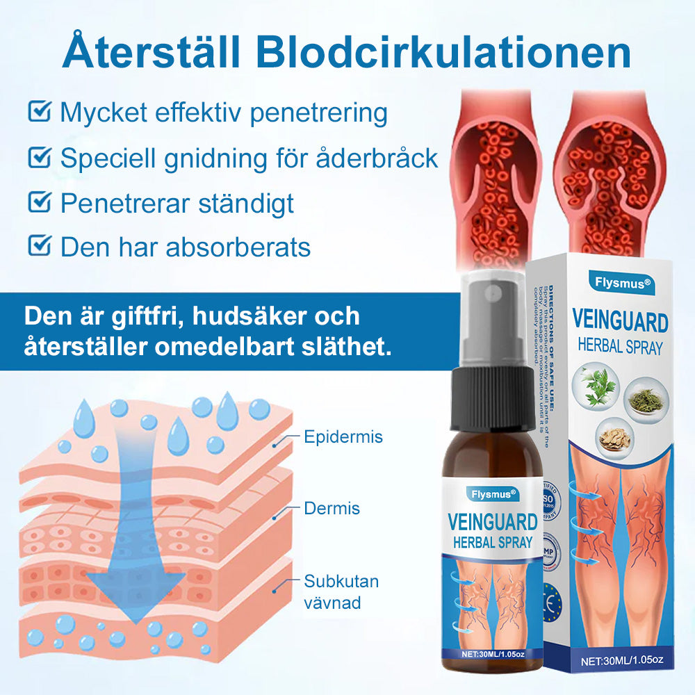 🏔️🌿𝐅𝐥𝐲𝐬𝐦𝐮𝐬® 𝐕𝐞𝐢𝐧𝐆𝐮𝐚𝐫𝐝 𝐇𝐞𝐫𝐛𝐚𝐥 𝐒𝐩𝐫𝐚𝐲 – För friska, smärtfria ben
