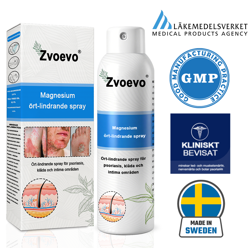 ✅Officiell butik: Zvoevo® Magnesium Herbal Psoriasis Spray ChatGPT said: (Lindrar psoriasis och eksem, förbättrar bakteriella infektioner i genitalområdet, behandlar akne och vårtor, lindrar ledvärk och neuropatisk smärta)