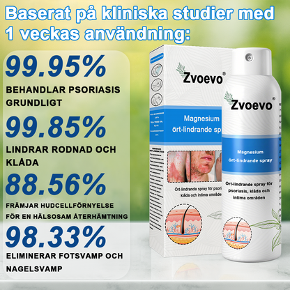 ✅Officiell butik: Zvoevo® Magnesium Herbal Psoriasis Spray ChatGPT said: (Lindrar psoriasis och eksem, förbättrar bakteriella infektioner i genitalområdet, behandlar akne och vårtor, lindrar ledvärk och neuropatisk smärta)