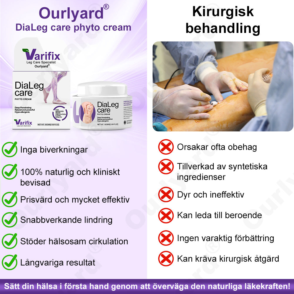 ✅𝐎𝐮𝐫𝐥𝐲𝐚𝐫𝐝® 𝐃𝐢𝐚𝐋𝐞𝐠 𝐂𝐚𝐫𝐞 𝐕𝐚̈𝐱𝐭𝐤𝐫𝐚̈𝐦 - Hjälper mot åderbråck, svullnad, kramp och bensmärta